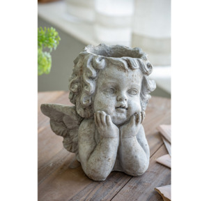 Decorative Planters Nz: Cherub Angel Planter - Cement