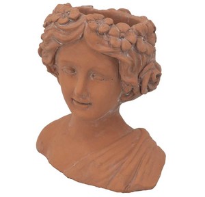 Decorative Planters Nz: Visage Head / Face Planter IV - Terracotta