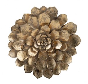 Chloe Floral Wall Hanging Plaque - gold