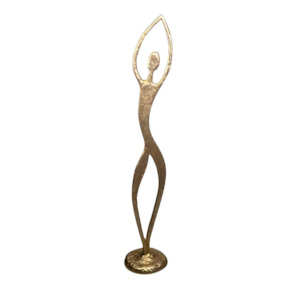 Home Decor Ornaments 1: Figurine with Arms Upwards XL Deco Sculpture - Gold