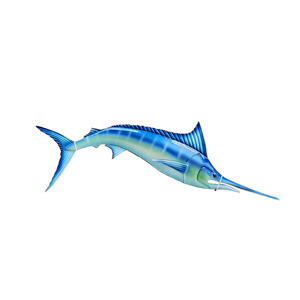 Marlin Metal Art Wall Hanging - blue