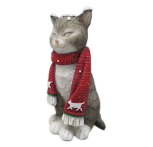 Gifts For Her: Christmas Cat with Scarf Ornament