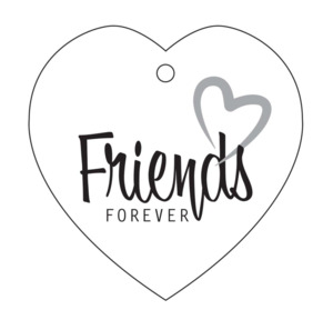 Friends Heart Ceramic Wall Hanging - White/Black