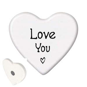 Ceramic Heart-shaped Magnet - Love You