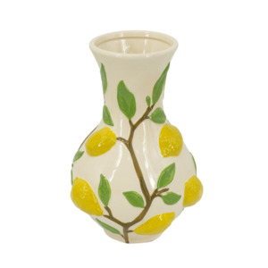 Citrus Bloom: Lemon Ceramic Vase II