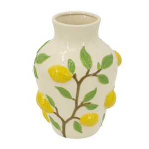 Citrus Bloom: Lemon Ceramic Vase I