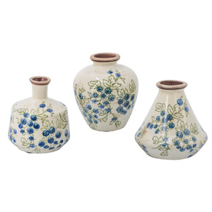 Customer Favourites: Blueberry Ceramic Vase – Set of 3