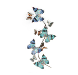 Minimalist Gifts: Vertical Butterflies Metal Art Wall Hanging