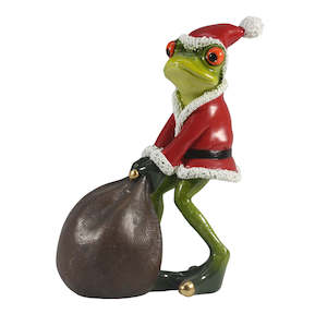 Christmas Gifts Under 40: Funky Frog At Christmas- Santa Frog With Gift Sack