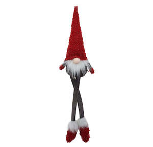 Christmas Gonk with Hanging Legs- red/grey