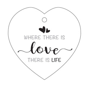 Love-Life Heart Ceramic Wall Hanging - White/Black