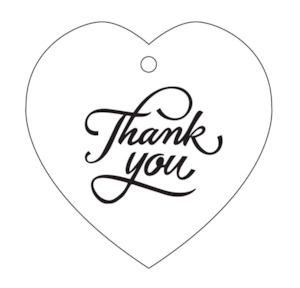 Gifts Under 30: Thank You Heart Ceramic Wall Hanging - White/Black