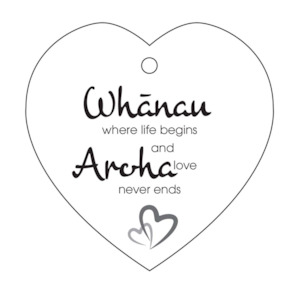 Whanau Heart Ceramic Wall Hanging - White/Black