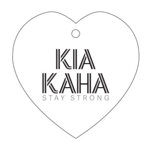 Kia Kaha Heart Ceramic Wall Hanging - White/Black