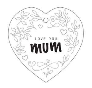 Mum Heart Ceramic Wall Hanging - White/Black