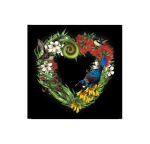 Birds & Flora Heart LED Canvas Wall Art Print