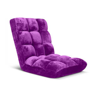 Reclining & Folding Floor Lounge Sofa/ Futon/ Couch/ Cushioned Chair - Purple