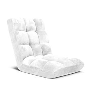 Floor Sofa Stools: Reclining & Folding Lounge Floor Sofa/ Futon/ Couch/ Cushioned Chair - White