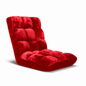 Recliner & Folding Floor Sofa/ Futon/ Couch/ Cushioned Chair - Red