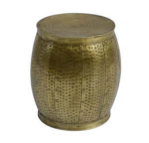 Industrial Brass Stool - Small - Antique gold