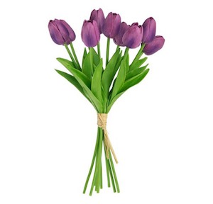 Artificial 9-Stem Purple Tulips Bunch