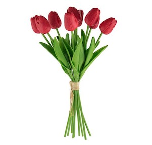 Gifts For Her: Artificial 9-Stem Red Tulips Bunch