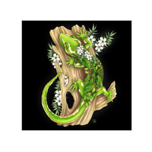 Gecko LED Canvas Wall Art Print