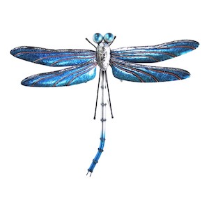 Dragonfly Metal Art Wall Hanging - Blue