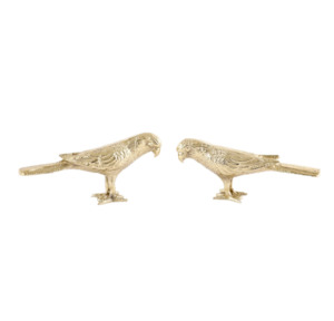 Mothers Day Gifts: Gold Parrots - set of 2 - metal