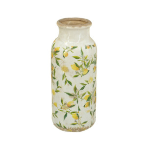 Spring Sale: Lemon & Leaves Ceramic Vase - large