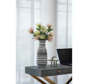 Spring Sale: Handpainted Ceramic Vase - black & white - 280mm tall