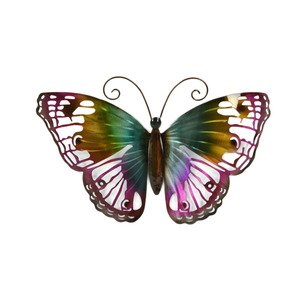 Gifts Under 50: Colourful Butterfly Metal Art Wall Hanging - multi