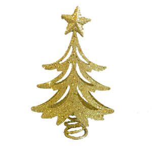 Gold Glitter Christmas Tree Topper - 220mmH