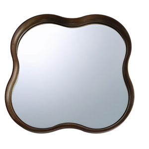 Wall Decor Mirrors: Square Squiggle Wall Hanging Mirror - walnut