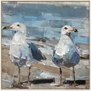 Clearance: The Azure Pair Hand-painted Framed Canvas Art