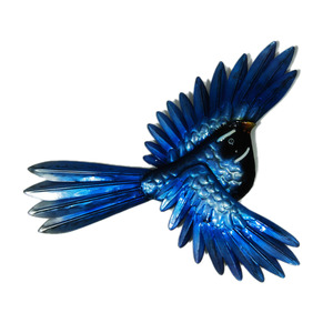 Mothers Day Gifts: Fantail in Flight Metal Art Wall Hanging - blue