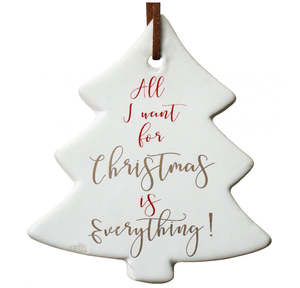 Gifts Under 30: Pair of Ceramic Hanging Tree Xmas Everything - 90mmH