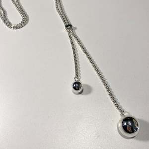 Accessories: Silver Ball Long Necklace