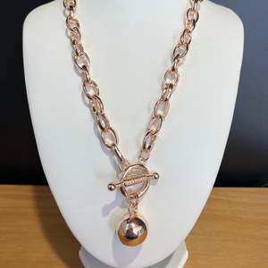 Accessories: Rose Gold Ball Necklace Short