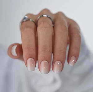 Press On Nails: Press On Nails - Nude Ombre French Squoval Square