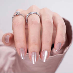 Press On Nails: Press On Nails - Pink Cat Eye Almond