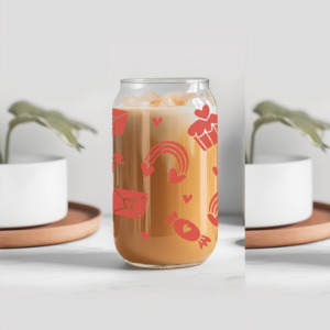 Merch: Love Letter Rainbow Cupcake Glass Tumbler