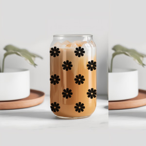 Daisy Coffee Lover Glass Tumbler