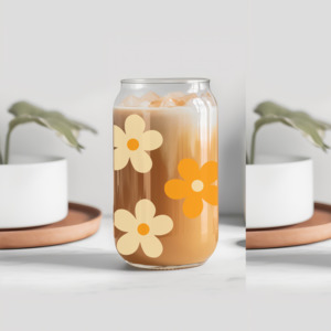 Daisy Coffee Lover Glass Tumbler