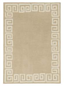 Beige Rugs: Ione Sandy Beige and Light Oat Geometric Indoor Outdoor Rug