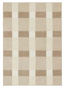 Jura Beige and Ivory Checkered Indoor Outdoor Rug
