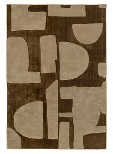 Beige Rugs: Nezar Brown Geometric Washable Rug