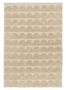Ajuma Taupe Scallop Washable Wool Rug