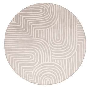 Round Rugs: Idra Neutral Abstract Rollie Pollie Round Playmat