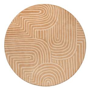 Round Rugs: Koru Brown Abstract Rollie Pollie Round Playmat
